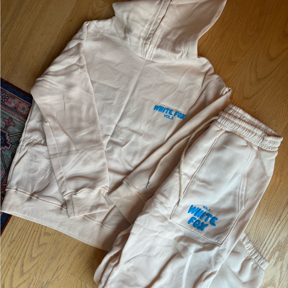 Cream Hoodie and Jogger Set